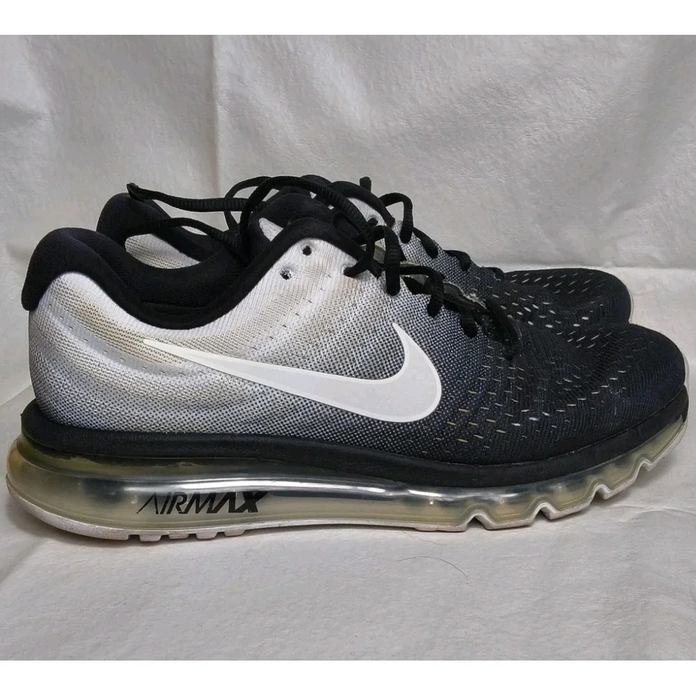 Nike Air Max 2017 Black White Anthracite Gradient Running Shoes Mens Size 8.5